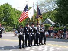 Police marching in a parade