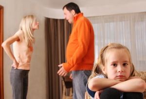Parents arguing in front of a child